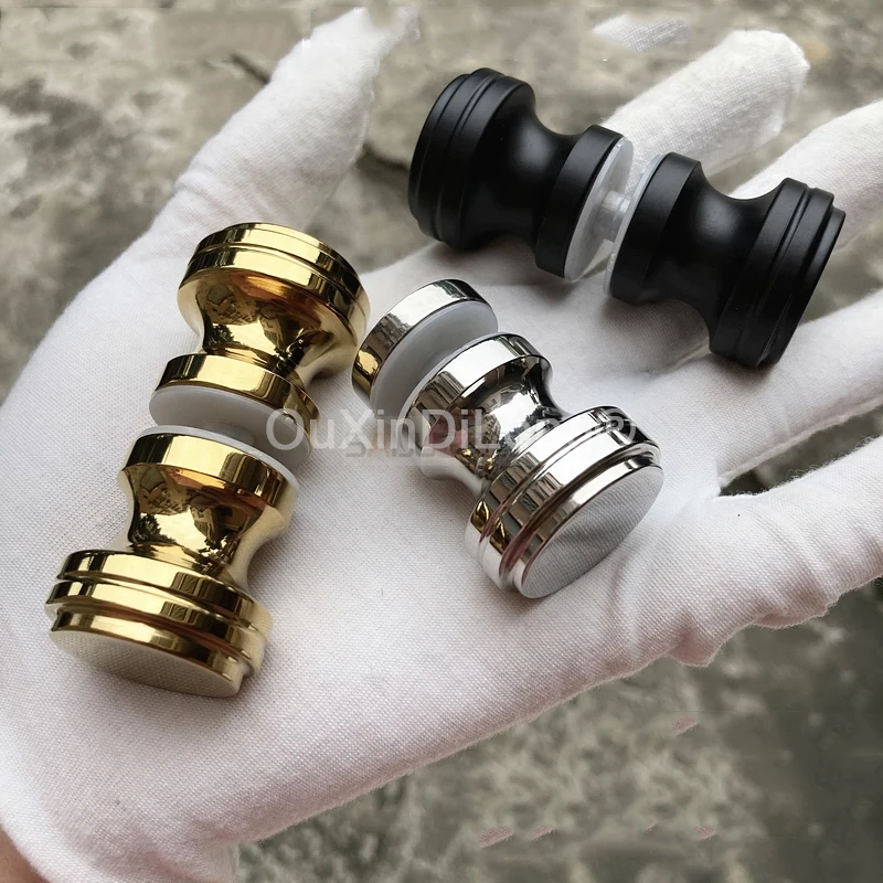 

2PCS Shower Room Glass Door Handles Solid Stainless Steel Small Bathroom Pulls Glass Cabinet Door Knobs Gold/Black FG936