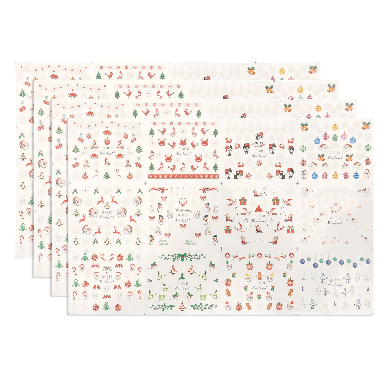 

48 Sheets Christmas Manicure Stickers Christmas Party Favors Gift Self-adhesive Nails Stickers Christmas Nail Supplies
