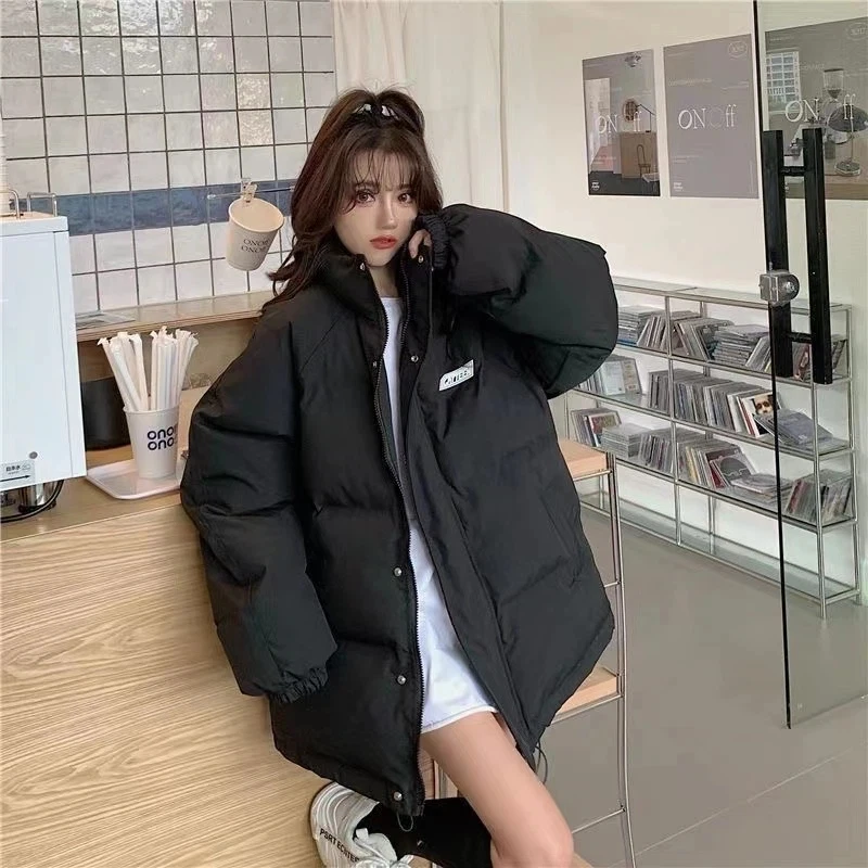 Korean WADDED JACKET Women's Winter Stand Collar Yuansu Cotton Jacket Couple's Coat Fashion Loose Thickened Warm coat