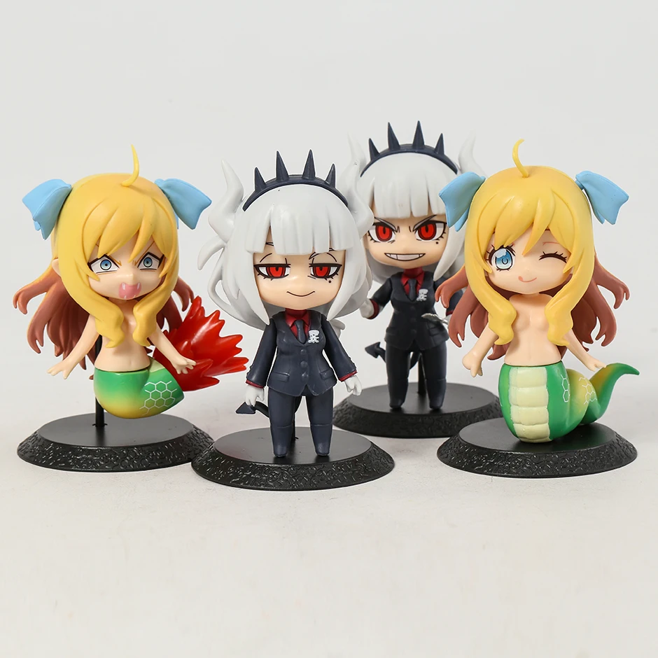 

10cm 4pcs/set Dropkick on My Devil Jashin-chan Lucifer Anime Q Version PVC Figures Toys Dolls Gift