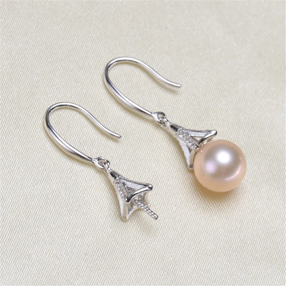

925 Silver Pearl Beads Stud Earrings Setting Base Diy Jewelry Making Findings&Components
