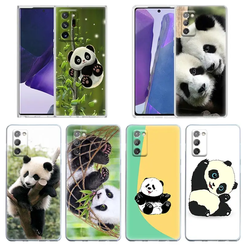 

Chinese Baby Panda Case For Samsung Galaxy Note 20 Ultra 5G 10 Lite Plus 8 9 A70 A50 A01 A02 A30 Clear Case Cover Cute Lazy Bear
