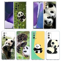 chinese baby panda case for samsung galaxy note 20 ultra 5g 10 lite plus 8 9 a70 a50 a01 a02 a30 clear case cover cute lazy bear