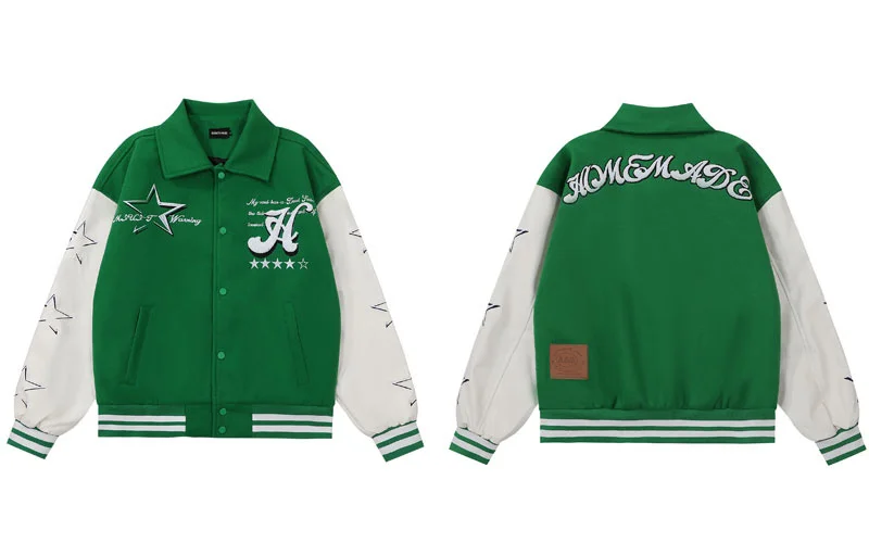 

Бейсбольная Куртка Varsity Y2k, куртка-бомбер в стиле хип-хоп с вышитыми буквами и звездами, 2023, винтажная куртка в стиле Харадзюку С пэчворком дл...