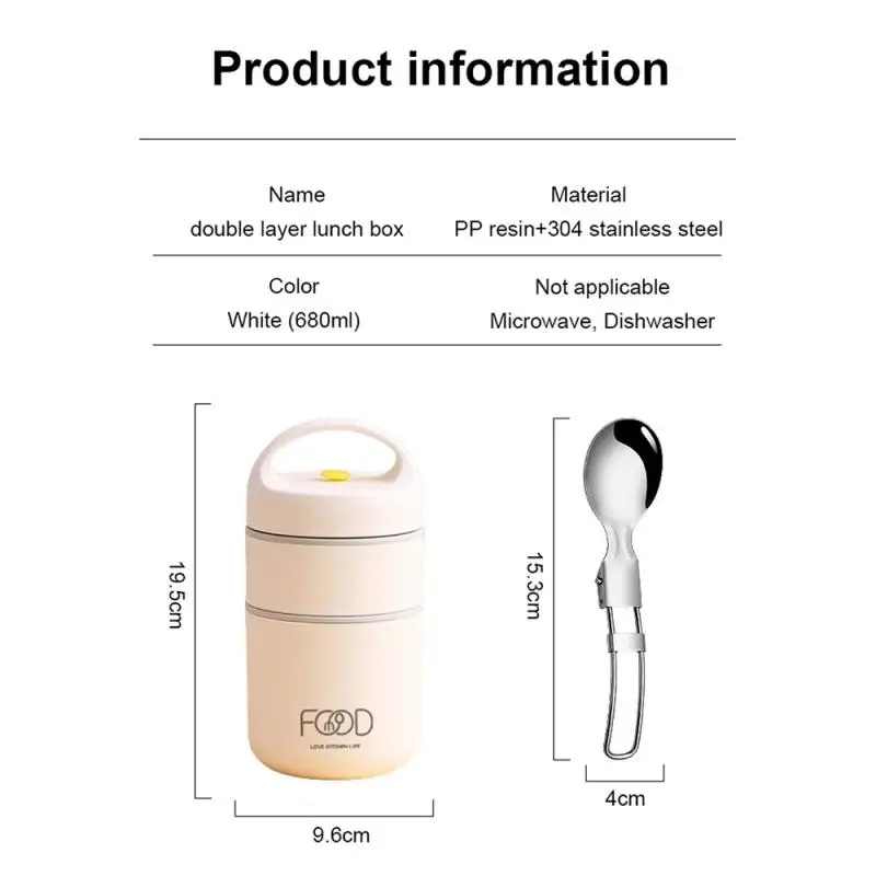 304 Stainless Steel Vacuum Thermal Lunch Box Insulated Bag Food Warmer Soup Cup Thermos Containers Bento for Students