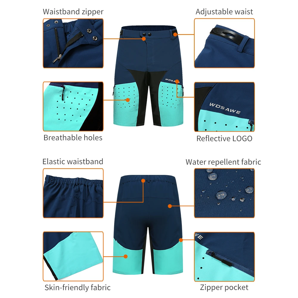 Мужские велосипедные шорты WOSAWE водонепроницаемые Свободные Штаны для горных