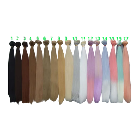 Кукольные волосы Handmdae 35 см  черные, белые, зеленые, синие, коричневые