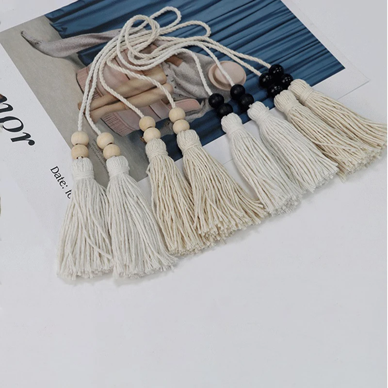 Завязки для штор ручной работы, подвесные занавески с бисером и кисточкой, декоративные завязки для штор, аксессуары для дома и комнаты Завязки для штор ручной работы, подвесные занавески с бисером и кисточкой, декоративные завязки для штор, аксессуары для дома и комнаты