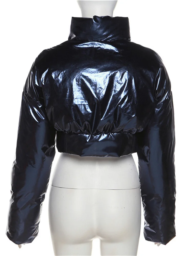 Fashion Winter Outdoor Keep Warm Puffer Jackets For Women Clothes Long Sleeve Zipper Top Bubble Black Casual Coats Wholesale