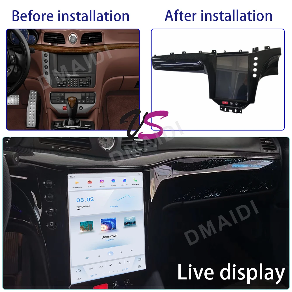 12 1-дюймовый автомобильный радиоприемник в стиле Tesla для Maserati GT GC GranTurismo 2007-2015 Android