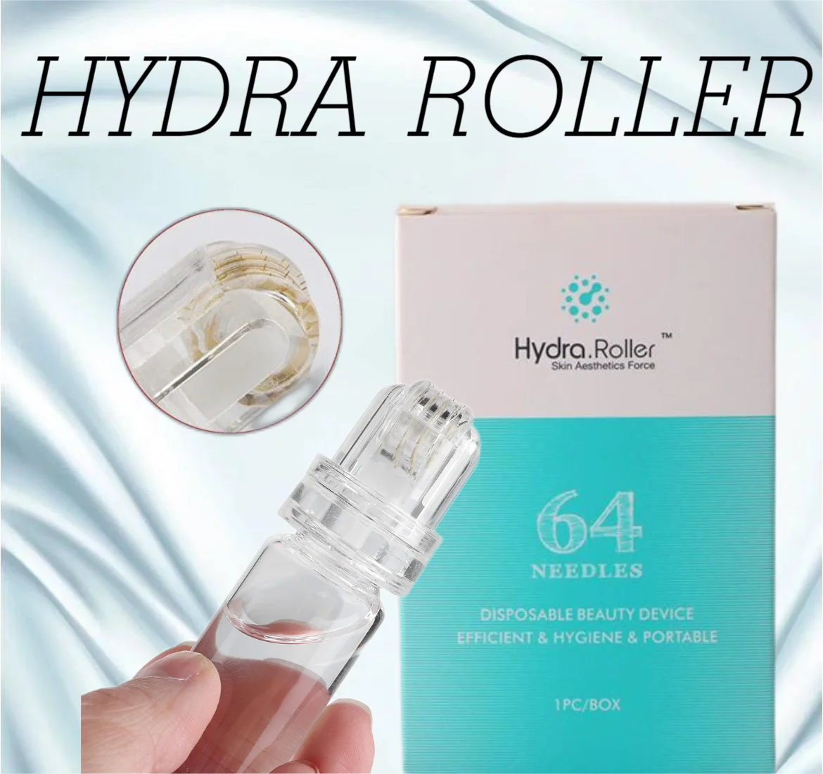 

Hydra Derma Roller Titanium Microneedle Microneedling Roller Dermaroller Removal Wrinkle Skin Rejuvenation Anti Aging Acne