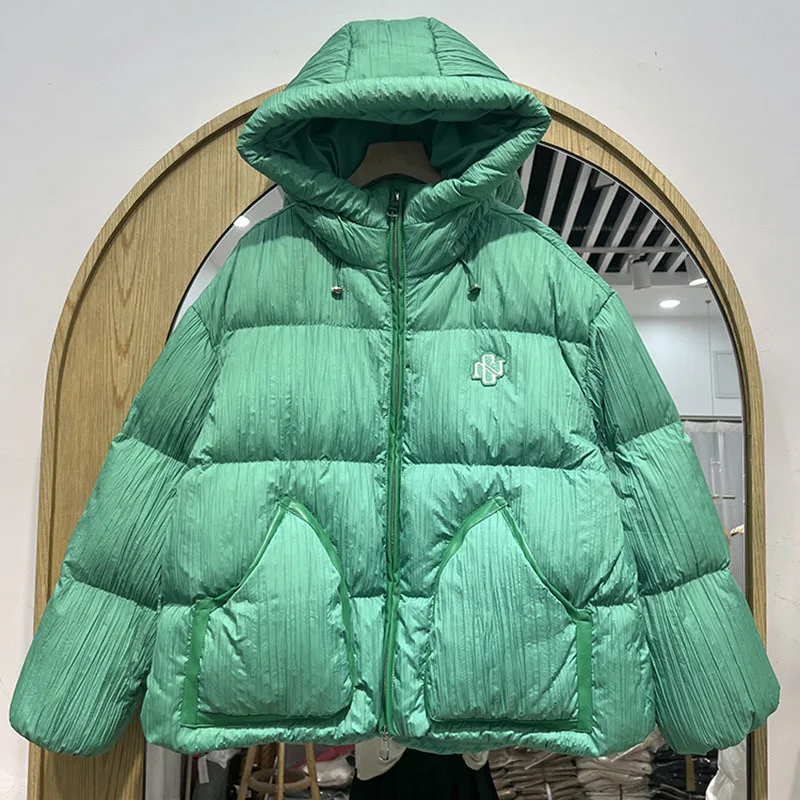 Winter Oversized women Down Jacket Solid Color Thick Parka Streetwear Fashion Loose Warm Jacket Coat Unisex Outwear Zipper 2022
