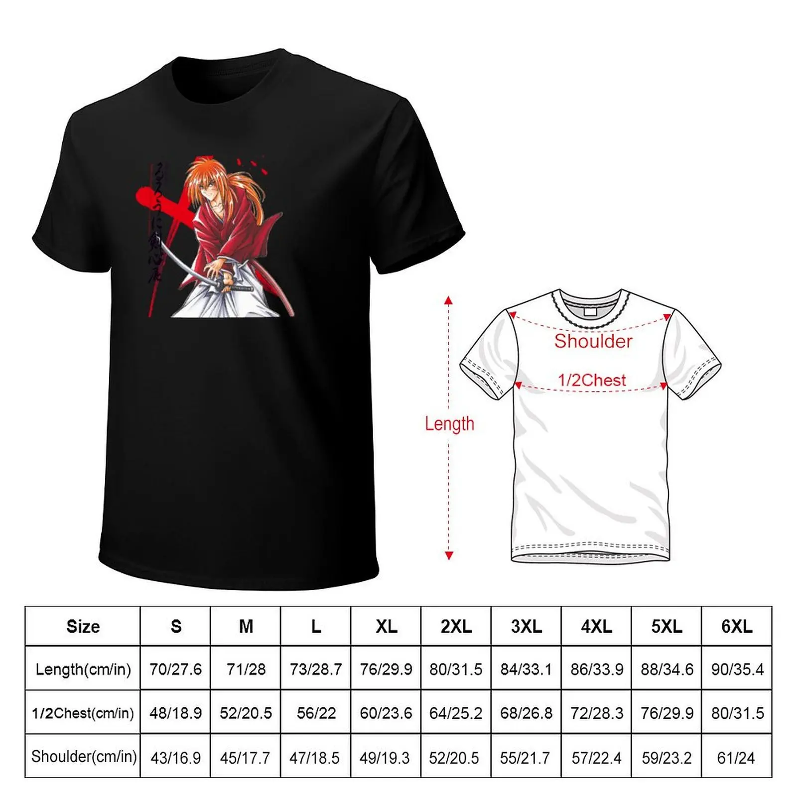 Himura kenshin - футболка Kenshin манга летняя одежда быстросохнущие футболки для мужчин