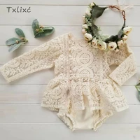 txlixc newborn toddler baby girl romper sister outfit flower lace romper jumpsuits tutu dress summer fall clothes 0 24m