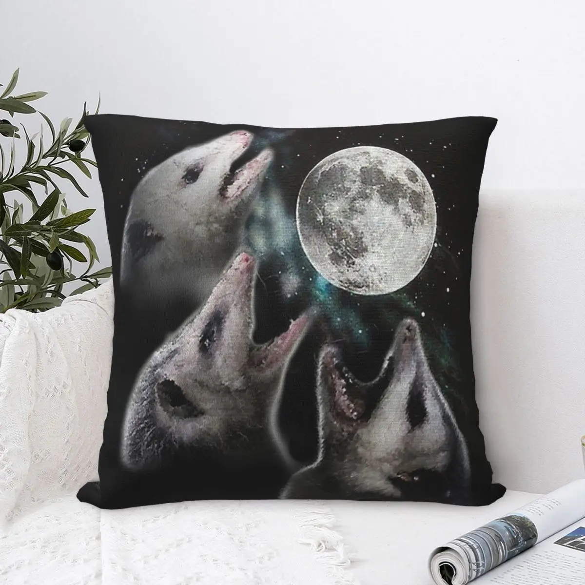 

3 Opossum Moon Vintage Pillowscase for Case for Living Home Decor