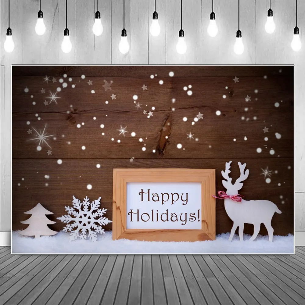 Фоны для фотосъемки с изображением белых снежинок и рождественских праздников, фоны для фотосъемки детей с изображением деревянной доски и...