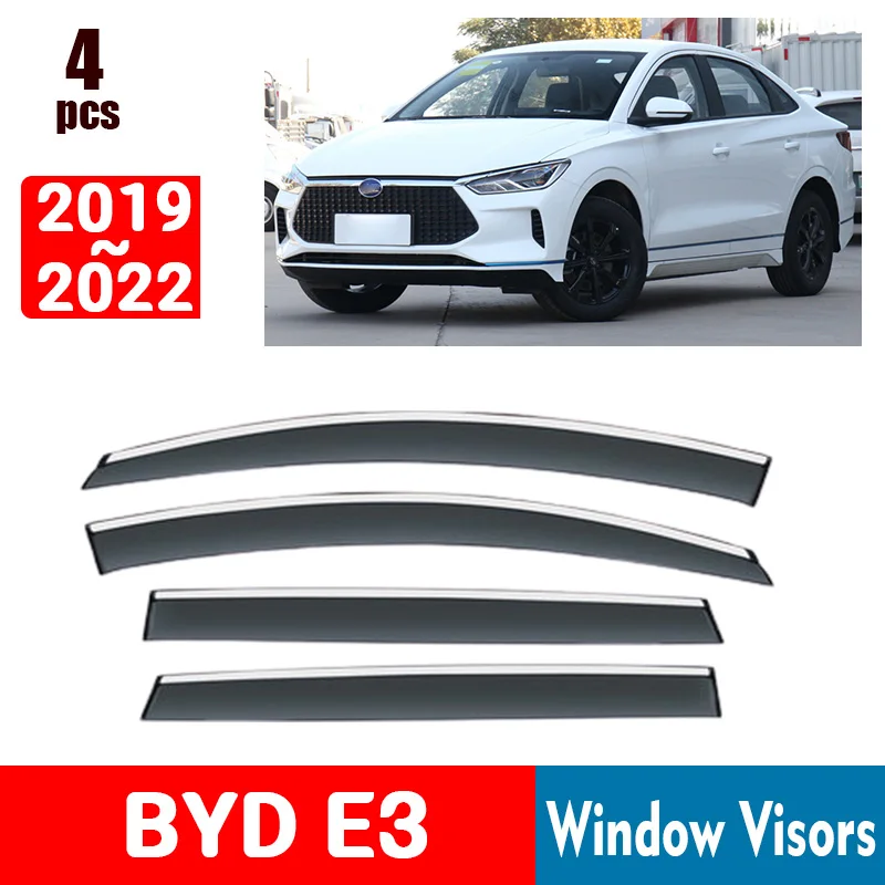 FOR BYD E3 2019-2022 Window Visors Rain Guard Windows Rain Cover Deflector Awning Shield Vent Guard Shade Cover Trim Accessories