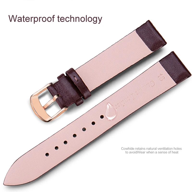 Full grain Cow leather Watch strap 8mm 10mm 12mm 14mm 16mm 18mm 20mm 22mm Genuine Watch band for Droshipping Watch strap factory