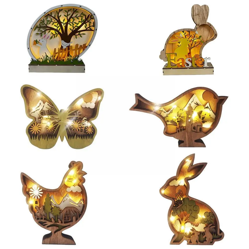 

Новинка 2023 г., пасхальное украшение для дома, деревянное украшение в виде зайчика, искусственное украшение, пасхальное украшение в виде яйца, W4M7