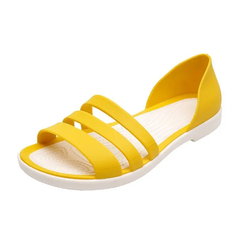 

Women Summer Flat Sandals 2022 Open-Toed Slides Slippers Candy Color Casual Beach Outdoot Female Ladies Jelly Shoes 2023