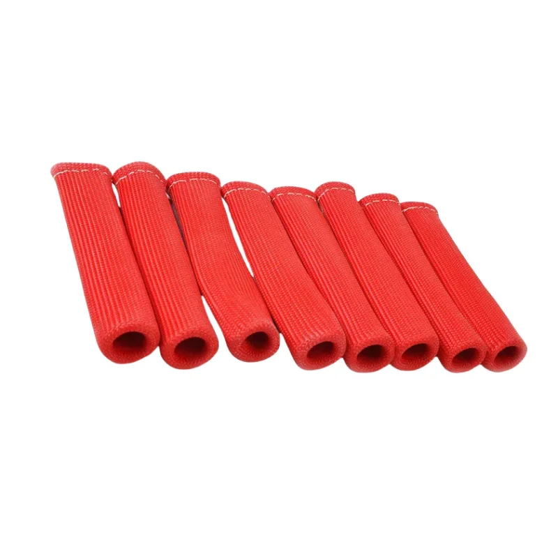 

8 шт., теплозащитный экран с рукавом, 2500 градусов, провода свечи зажигания, ботинки, защита, кабель свечи зажигания, теплоизоляционная пленка, титановое волокно