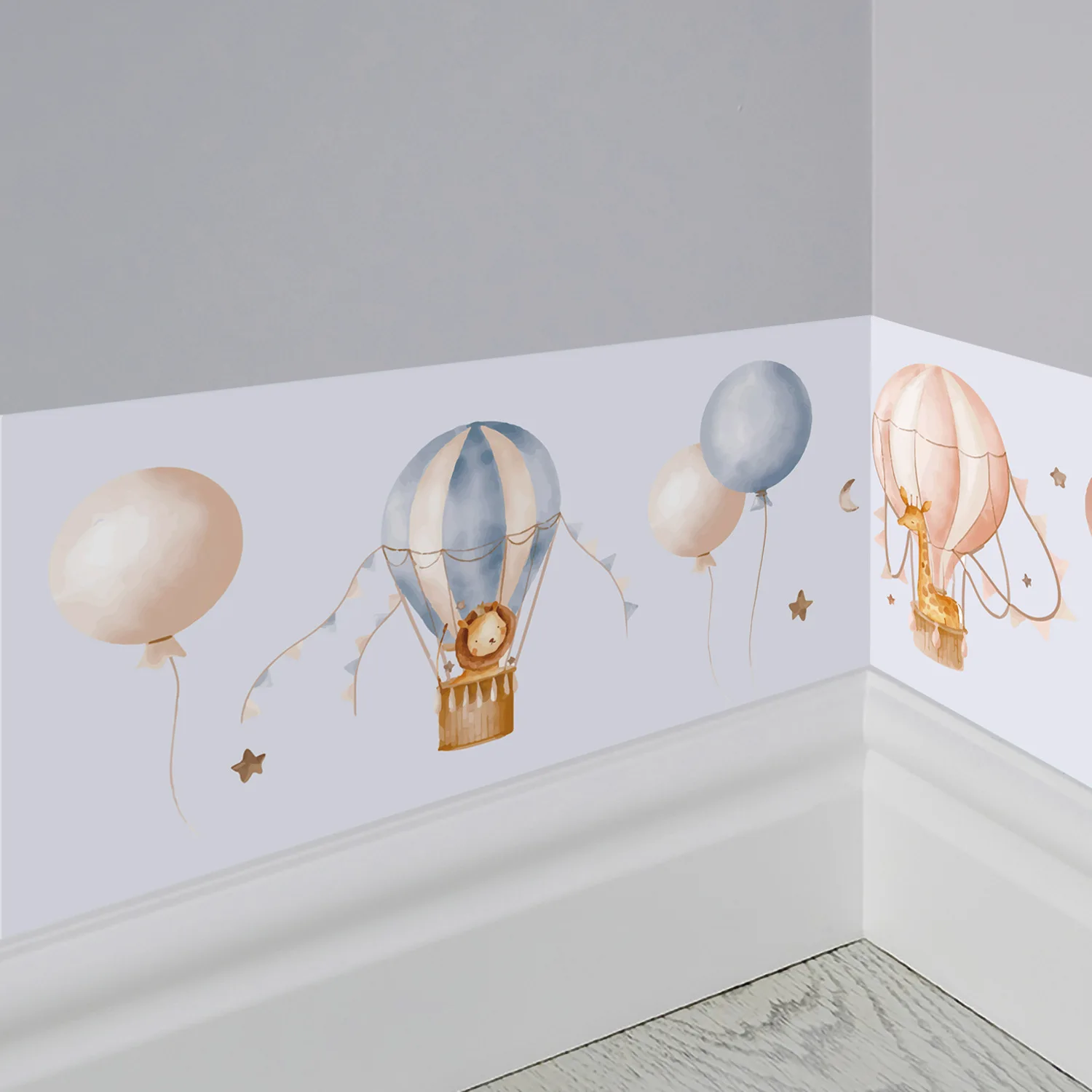 

Наклейки на стену, домашний декор, наклейки, Мультяшные наклейки на талию, воздушный шар, узор для спальни, самоклеящиеся настенные украшени...