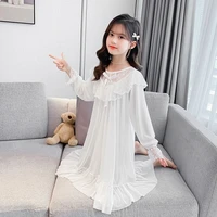 children girls lolita dress princess sleepshirts lace ruffle nightgowns courtly style toddler kids night dress sleep loungewear