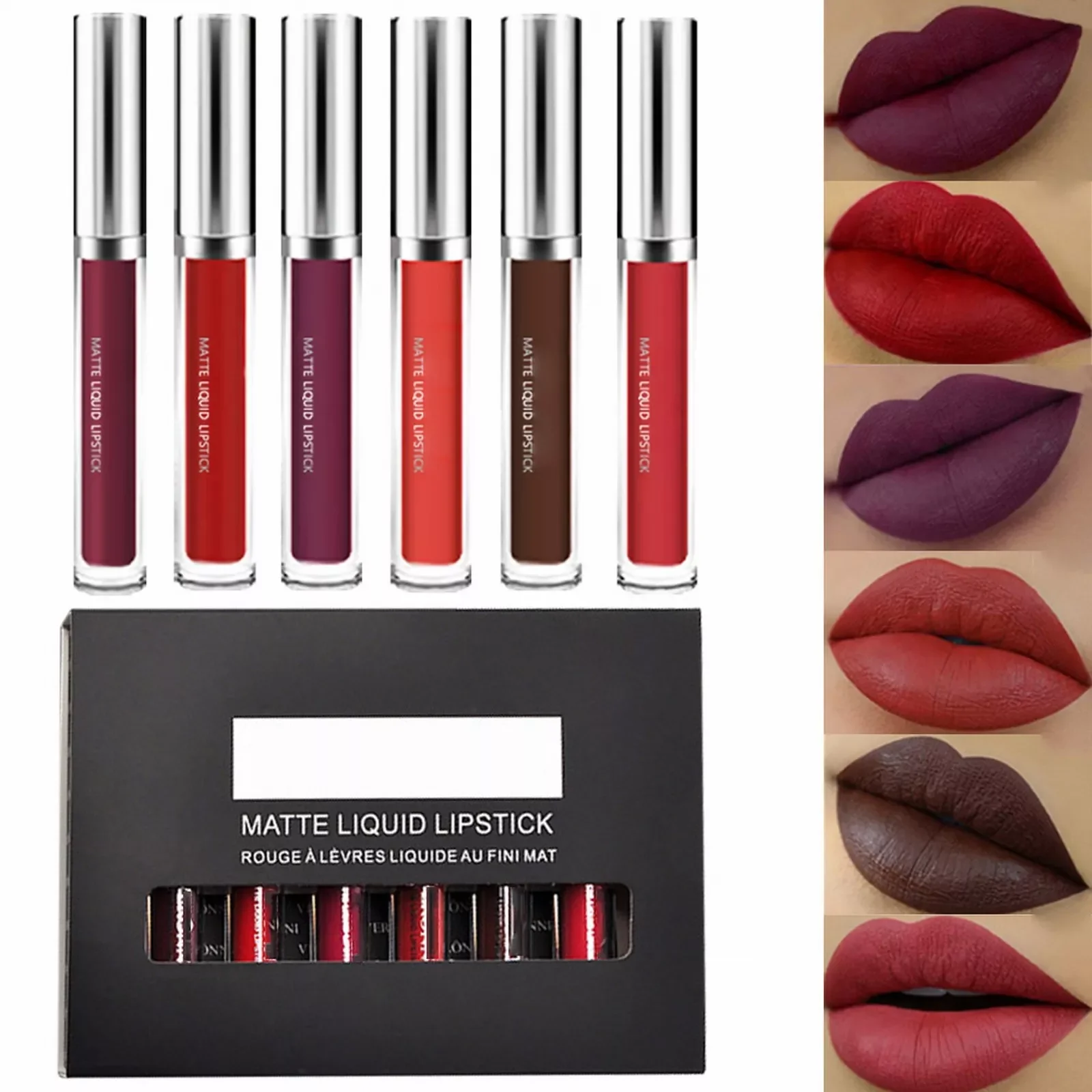 

NEW 6 Pieces Of Non Stick Cup Lip Gloss Chocolate Flavor Lipstick Box Set Lip Glow Color Changing Lipstick Lazy Lipstick