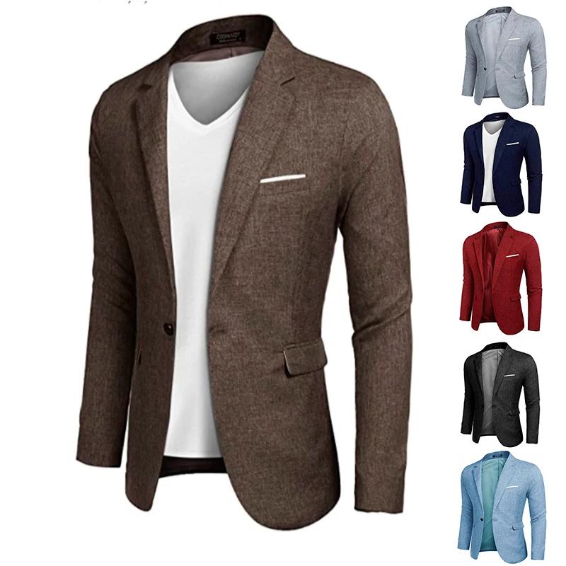 

2022 Latest men's jacket linen structure slim fit men's suit jacket modern casual jacket lightweight business casual