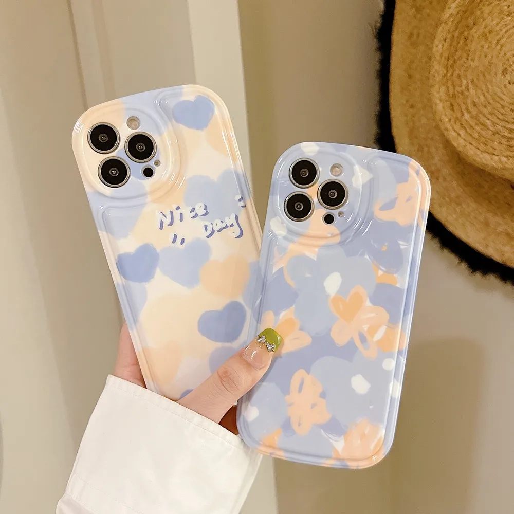 

Yellow Graffiti Flower Love Pattern IMD Phone Case For iphone XR XS X XSMAX 12 12Pro 12ProMax 11 11ProMax 13 13ProMax
