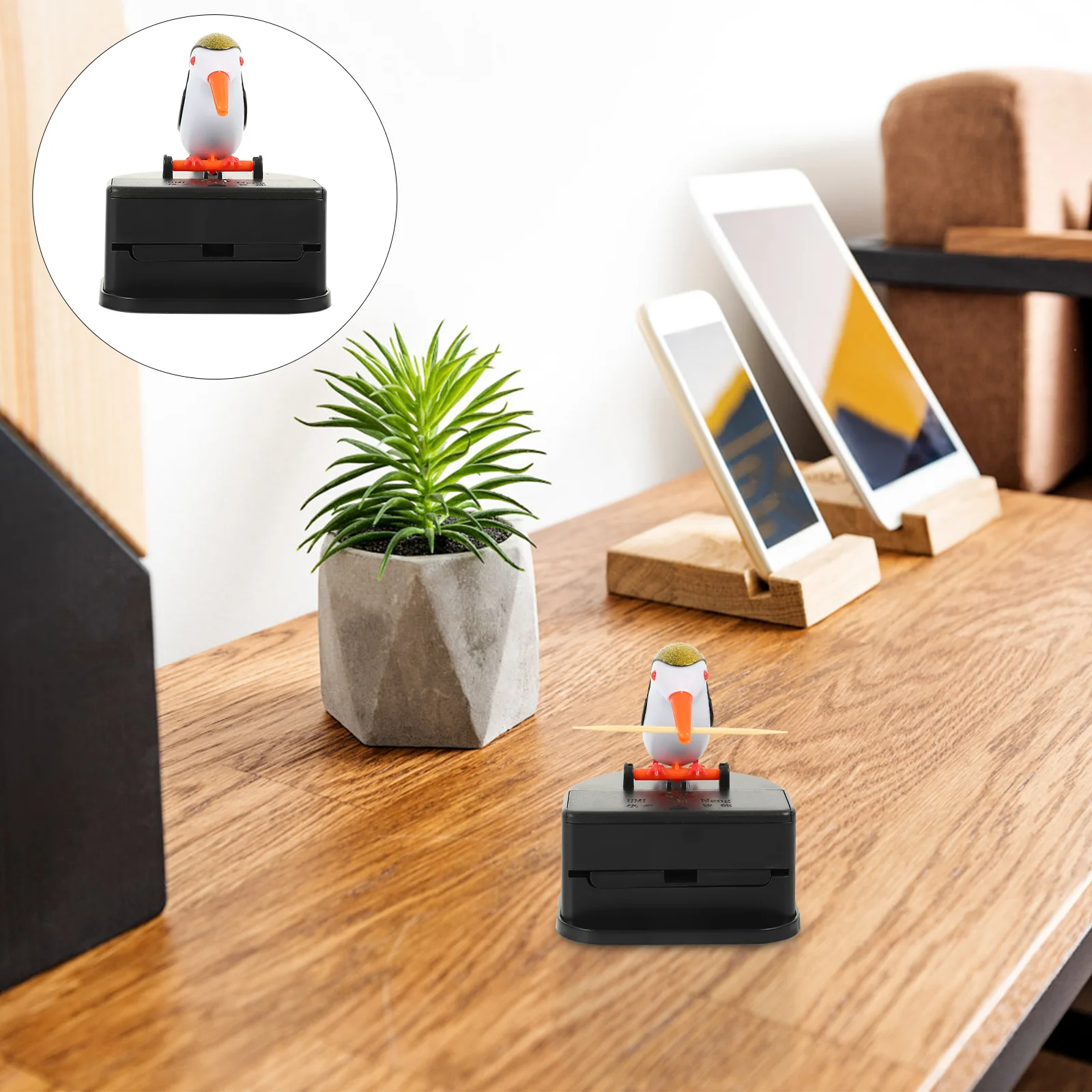 

Toothpick Holder Box Dispenser Container Toothpicks Cotton Bird Swab Press Type Case Automatic Push Jar Portable Storage Animal