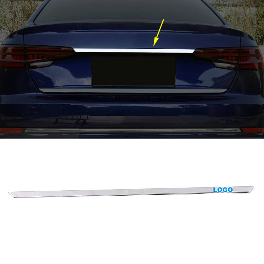 

Для Audi A4 B9 седан 2017 2023, внешняя часть автомобиля, ремонт заднего багажника, задняя дверь, накладка, наклейка из нержавеющей стали, хромированная декоративная наклейка