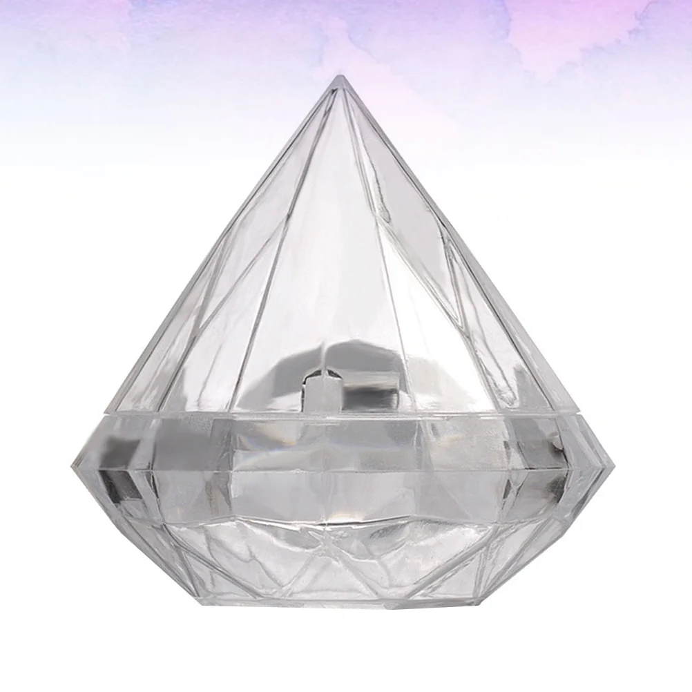 

Candy Box Diamond Boxes Party Wedding Containers Container Clear Decorations Storage Plastic Case Sugar Makeup Jars Shaped