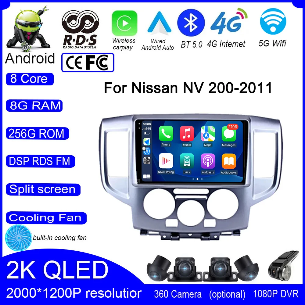 

Android 13 For Nissan NV 200-2011 Car Wifi 4G GPS IPS QLED Auto Stereo Player Radio Multimedia Video Navigation