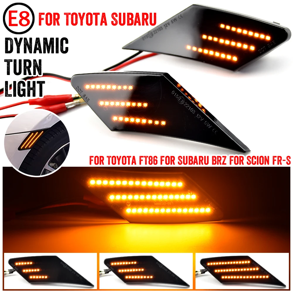 

For Toyota FT86 For Scion FR-S For Subaru BRZ Led Dynamic Turn Signal Light Side Marker Fender Sequential Lamp Indicator