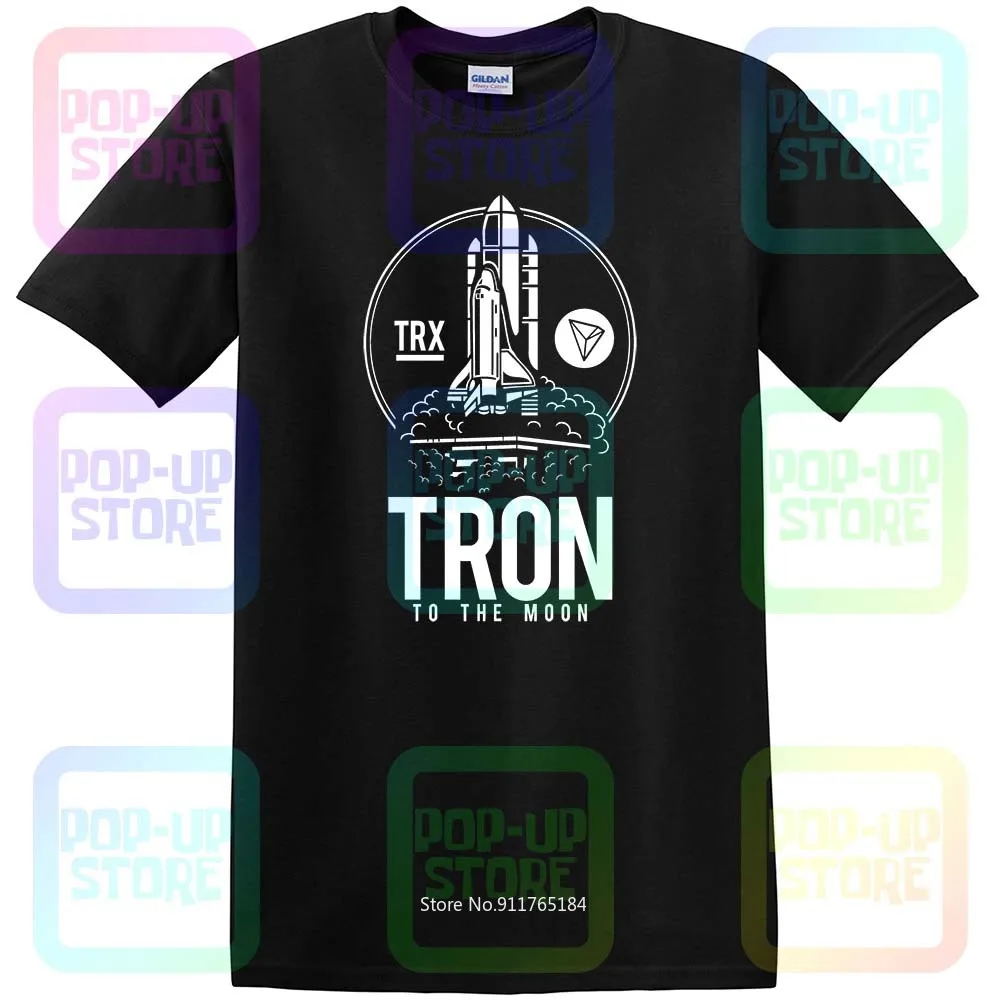 Трон к Луне Btc $ Trx Биткоин крипто-футболка унисекс размер: раньше