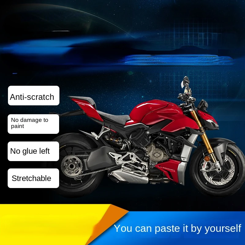 

Motorcycle Tank Protector Sticker The whole car TPU transparent Protection Scratch Decal For DUCATI STREEETFIGHTER V4S V4