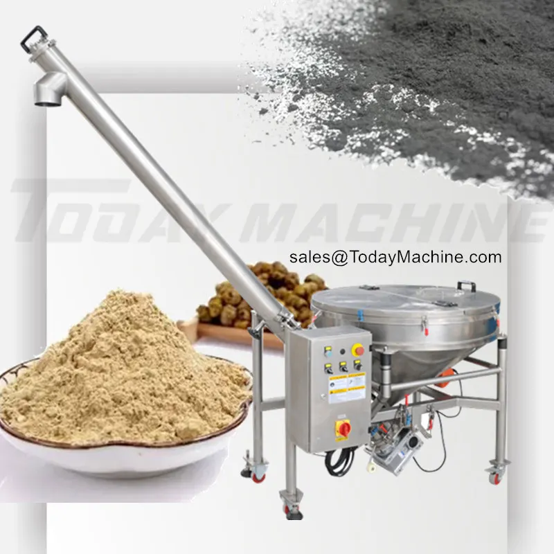 

detachable Powder Hopper And Feeder lean-screw conveyor all stainless steel with grated hopper angle
