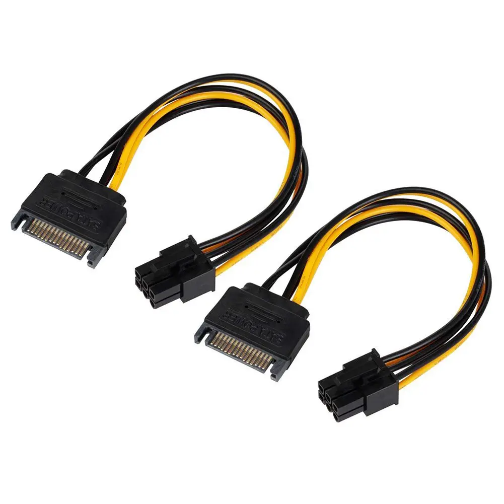 

3 шт. SATA 15 pin к 6 Pin кабель питания pci Express кабель адаптера питания-8 дюймов 3 шт. в упаковке 15 pin SATA к 6 p