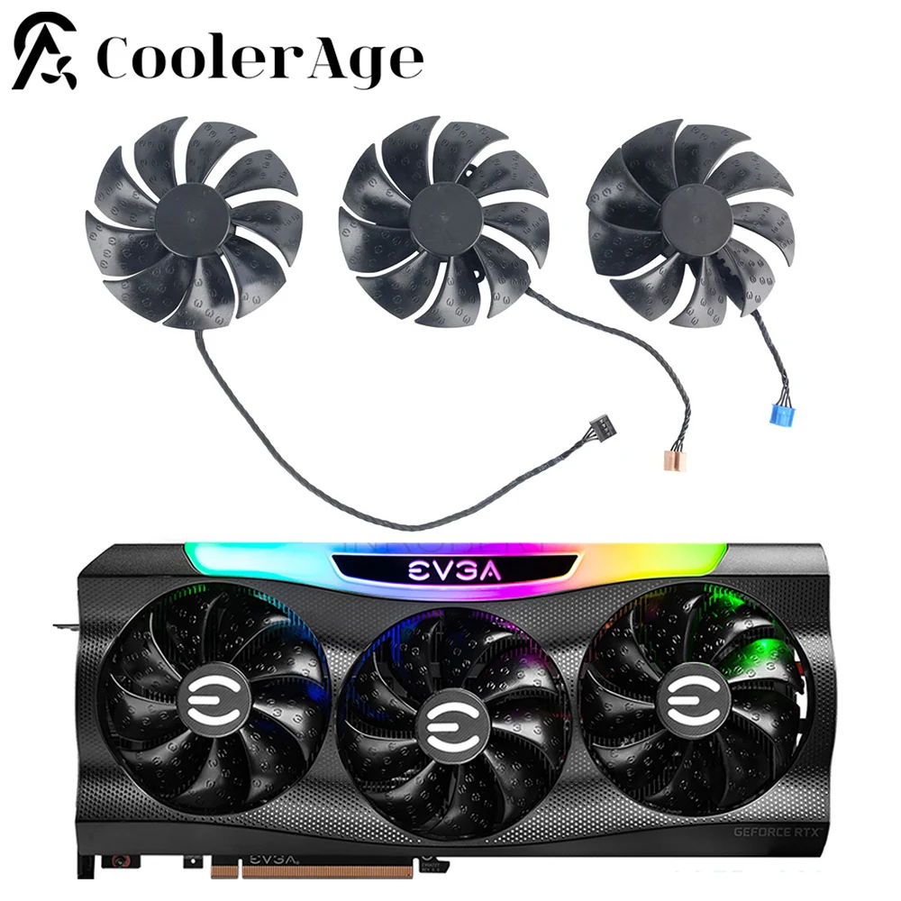 

87MM T129215SU 12V 0.50A 4Pin Graphics Card Fan For EVGA RTX 3070 3080 Ti 3090 FTW3 ULTRA GAMING GPU Cooler