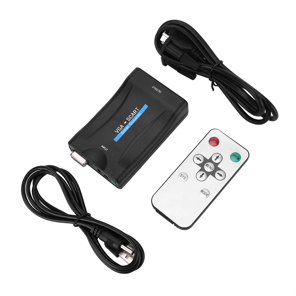 

VGA to SCART Video Audio Converter Adapter USB With Remote Control