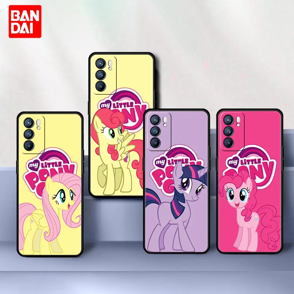 

My Little Pony Horse Anime Case for Oppo A53 A52 A3s A12 A9 A15 A31 A54 A74 A93 A94 F5 F11 Find X2 Pro Lite Silicone Cover Black
