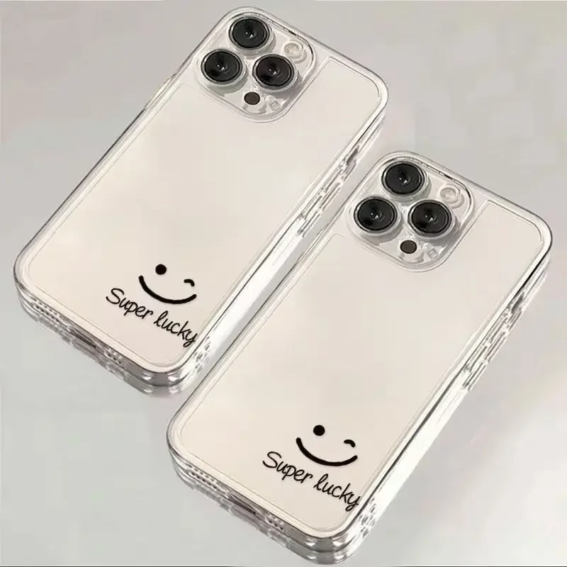 Чехол для телефона Supper Lucky Smai для iPhone 16, 15, 14, 13, 12, 11 Pro Max X Xs Max XR 12, мини-мягкий прозрачный чехол, прозрачный чехол (art.: 3920ca7a070cf) - 3920ca7a070cf