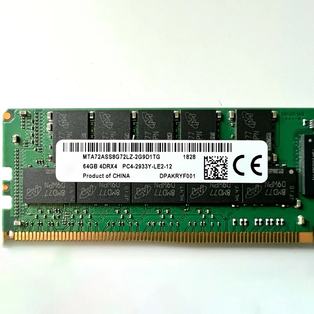 

1 PCS MTA72ASS8G72LZ-2G9DITG For MT RAM 64GB 64G 4DRX4 DDR4 2933 PC4-2933Y LRDIMM REG Memory High Quality Fast Ship
