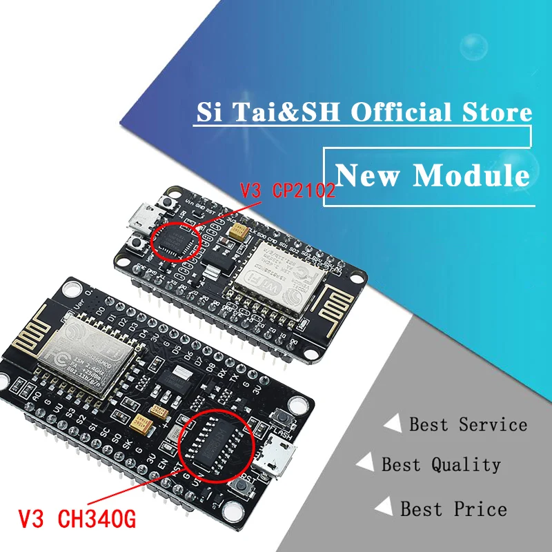 Новый беспроводной модуль CH340 CH340G / CP2102 NodeMcu V3 V2 4M Lua WIFI плата для разработки