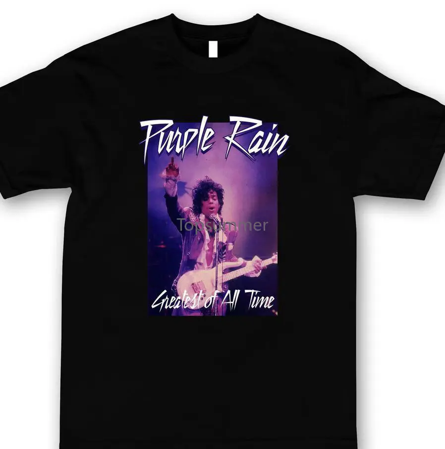 

Men Adult Slim Fit T Shirt S-Xxl Prince Purple Rain T-Shirt In Black 80'S Greatest Goat Music Pop Icon Rip S 3Xl