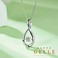 gelle 100 real vvs1 moissanite necklace diamond pendant s925 sterling silver necklaces for women girl gift wedding jewelry