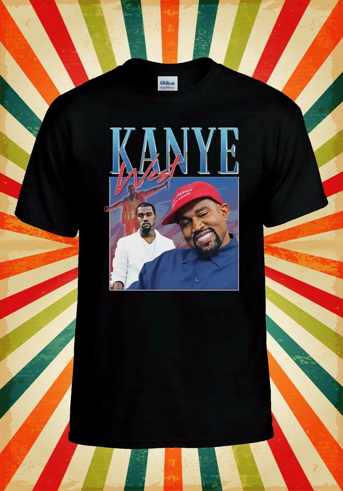 Kanye West Singer Ретро крутой забавный мужской и женский жилет майка унисекс футболка
