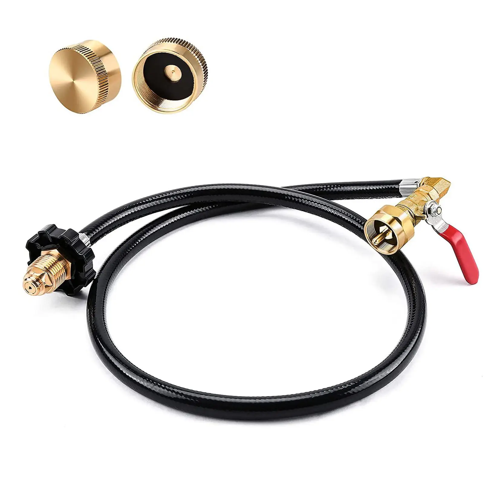 

Propane Refill Adapter Hose 39.3in Propane Extension Hose Propane Refill Hose with ON-Off Control Valve For Outdoor Camping