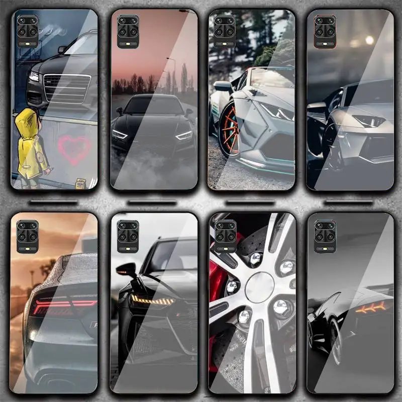 

Luxury A-Audi RS Sport Car Popular Phone Case Phone Case For Xiaomi6 8SE X2S NOTE3 Redmi4 5 6 Plus Note 7 Tempered Glass Shell